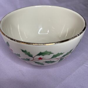 Beautiful Lenox Holiday Dimensions Cold Dip Server Bowl Gold Trim EUC
